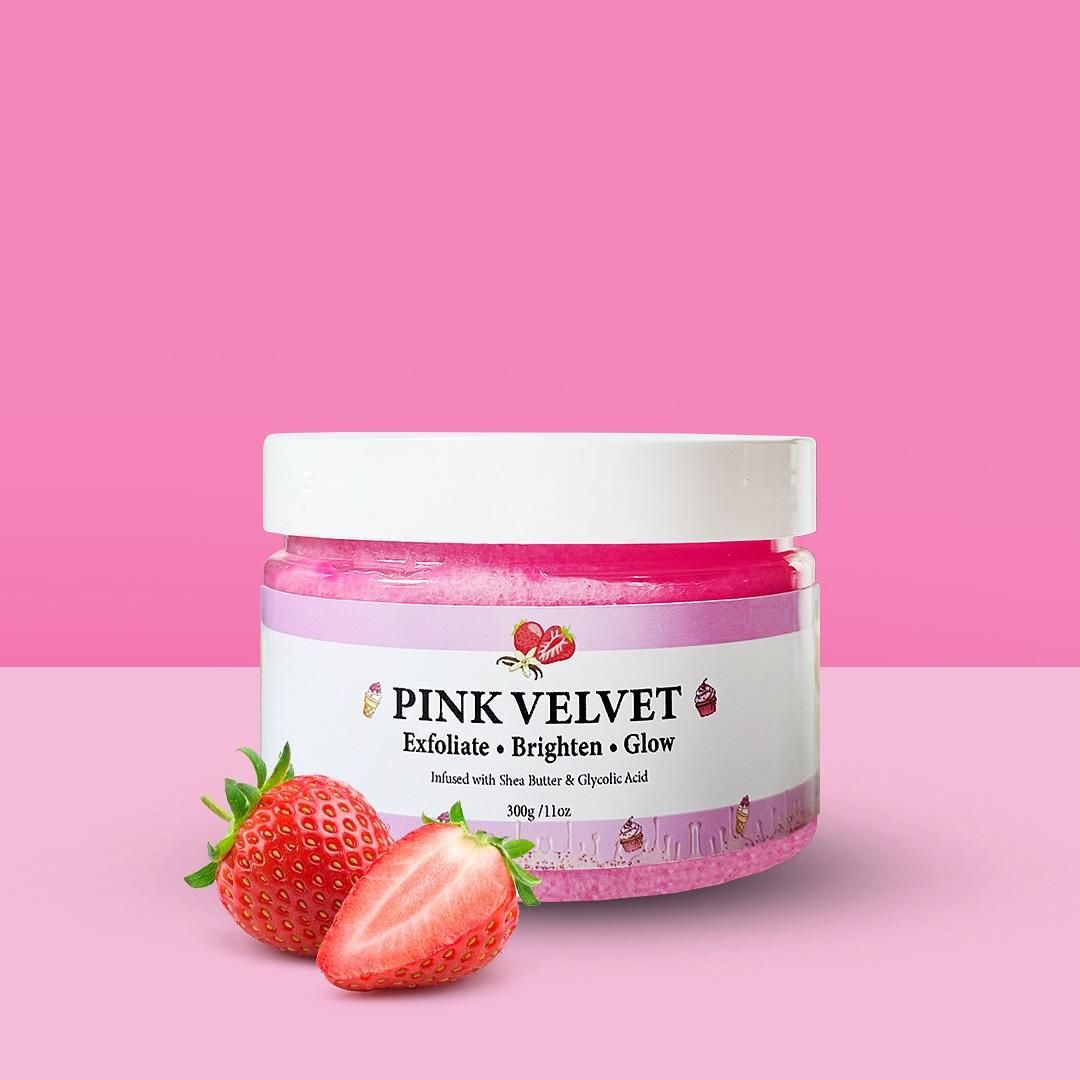 Pink Velvet Strawberry Flavor Scrub 300gm (Pack of 1)